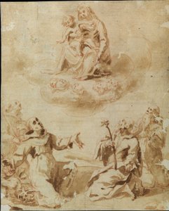 Madone et enfant adorés par quatre saints